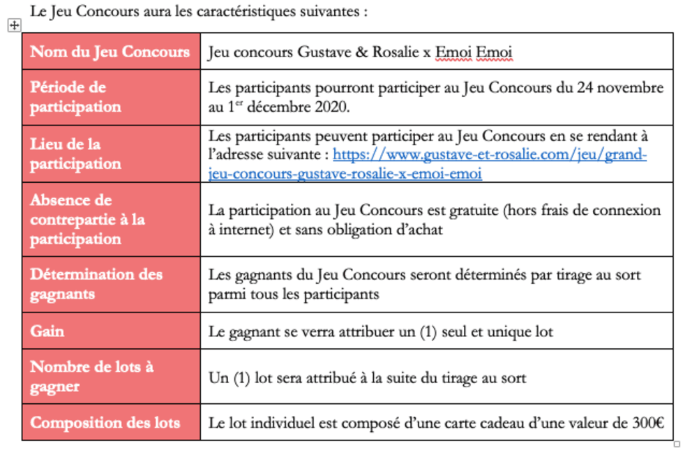 2. CARACTERISTIQUES DU JEU CONCOURS