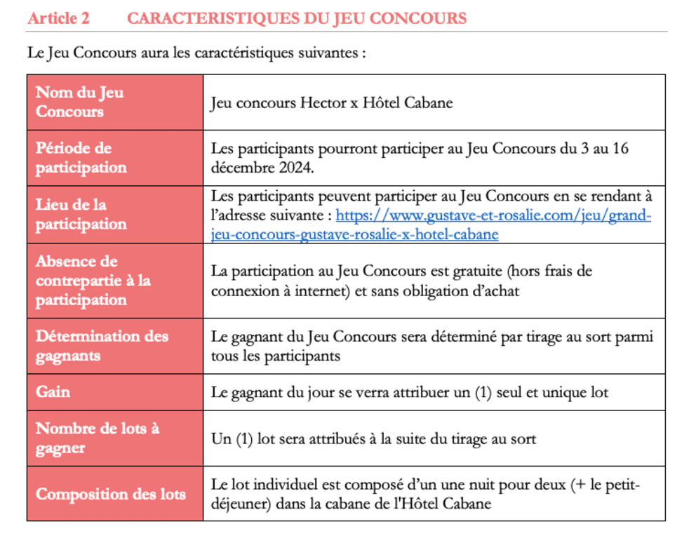 2. CARACTERISTIQUES DU JEU CONCOURS